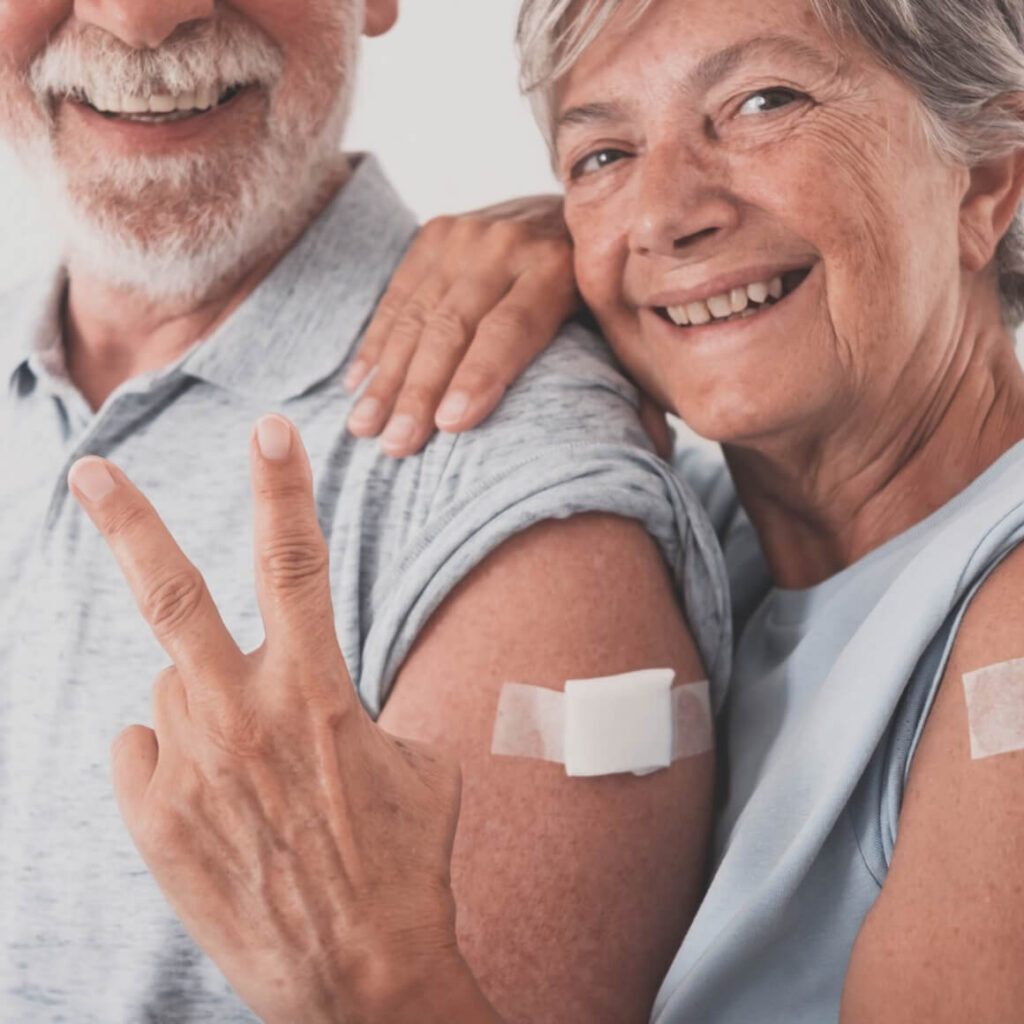 image of older couple who just got vaccinated